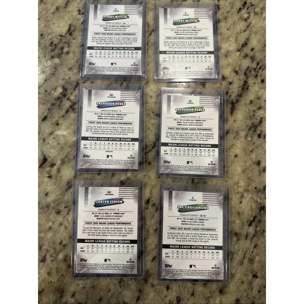 2026 Topps Finest Bobby Witt Jr. Mini Diamond Refractor Lot x6 KC Royals